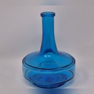 Vintage MCM Blue Glass Decanter (No Stopper)